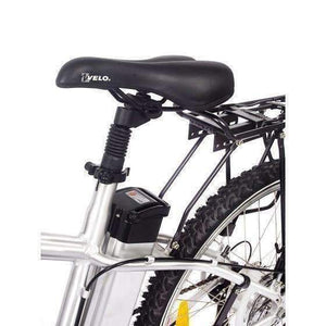 X-Treme Trail Maker Elite Max 36V Electric Mountain Bike-Mountain-X-Treme-Closeup of Saddle and Battery